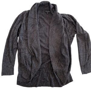 Barefoot Dreams Gray Open-Front Shawl Collar Cardigan